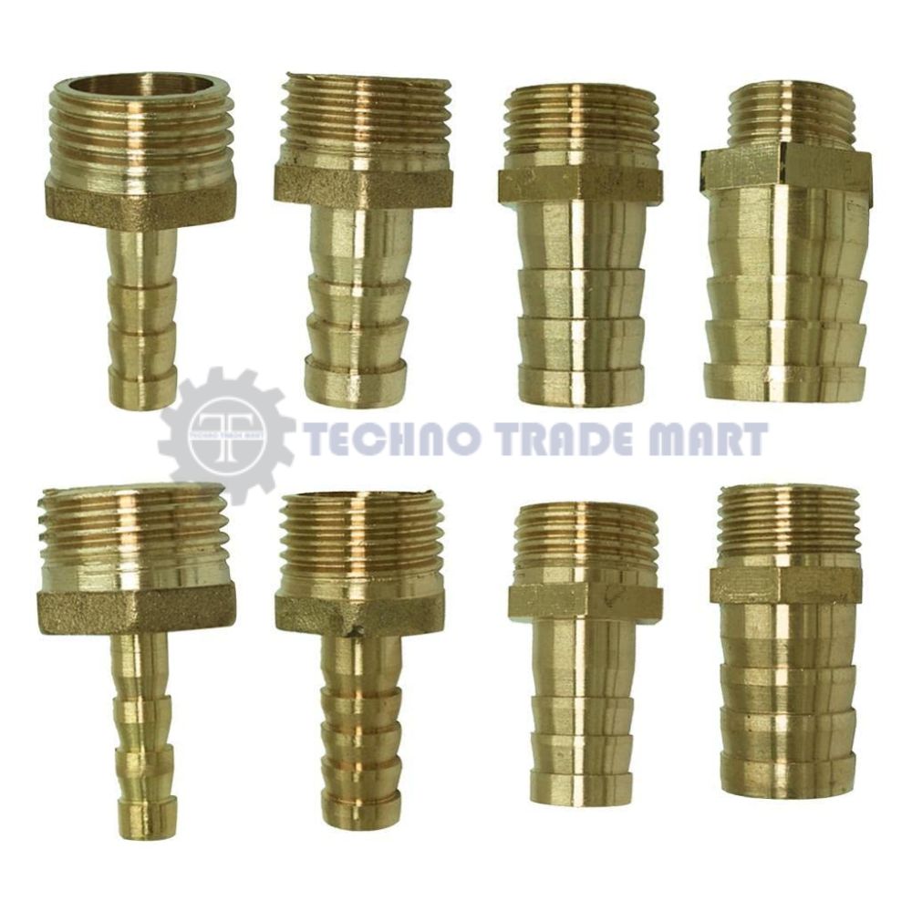 1x Brass Barbed Hose Fitting Connector Adapter with Male Pipe 6mm Barb Dia